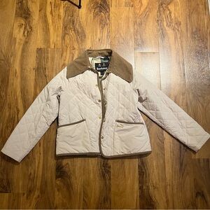 Barbour Women's Quilted Puffer Jacket - Cream and Brown